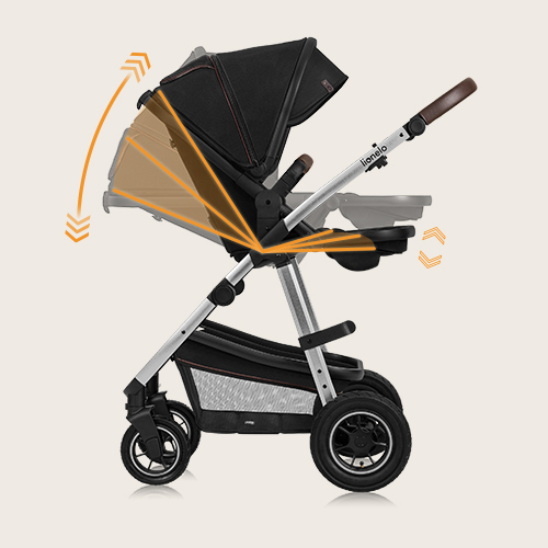 lionelo Amber 3 w 1 Black Silver — Wózek wielofunkcyjny